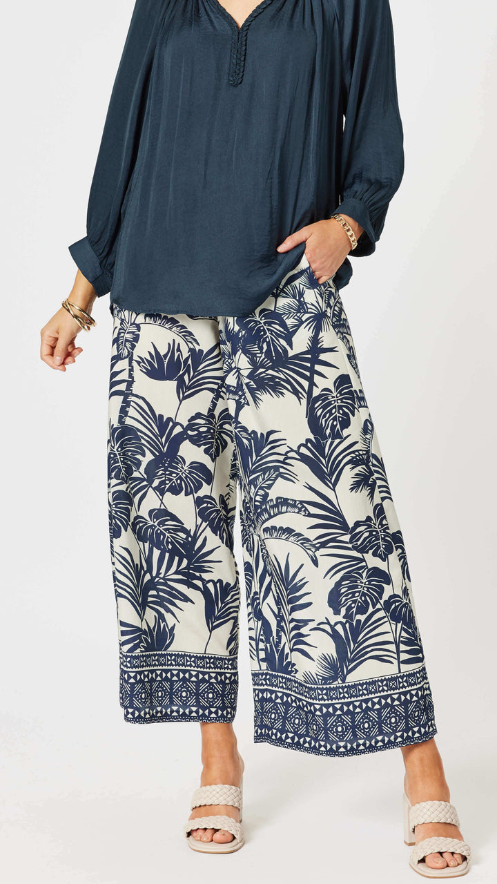 Palm Cove Pant - Navy Multi