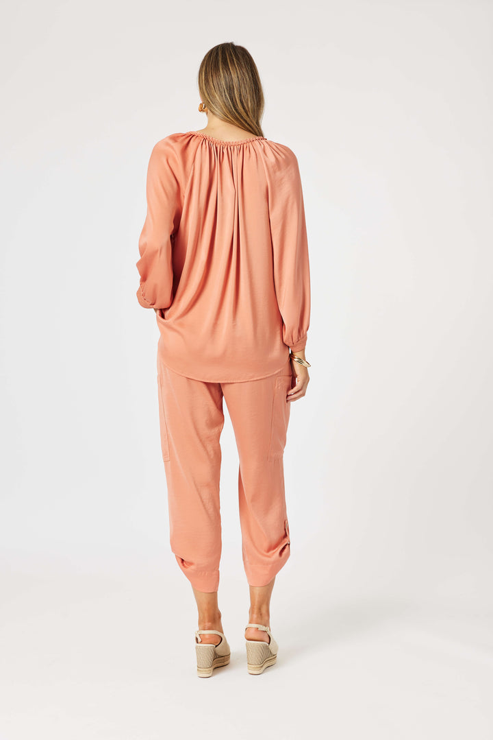 Traveller Luxe Side Button Pant - Sunset