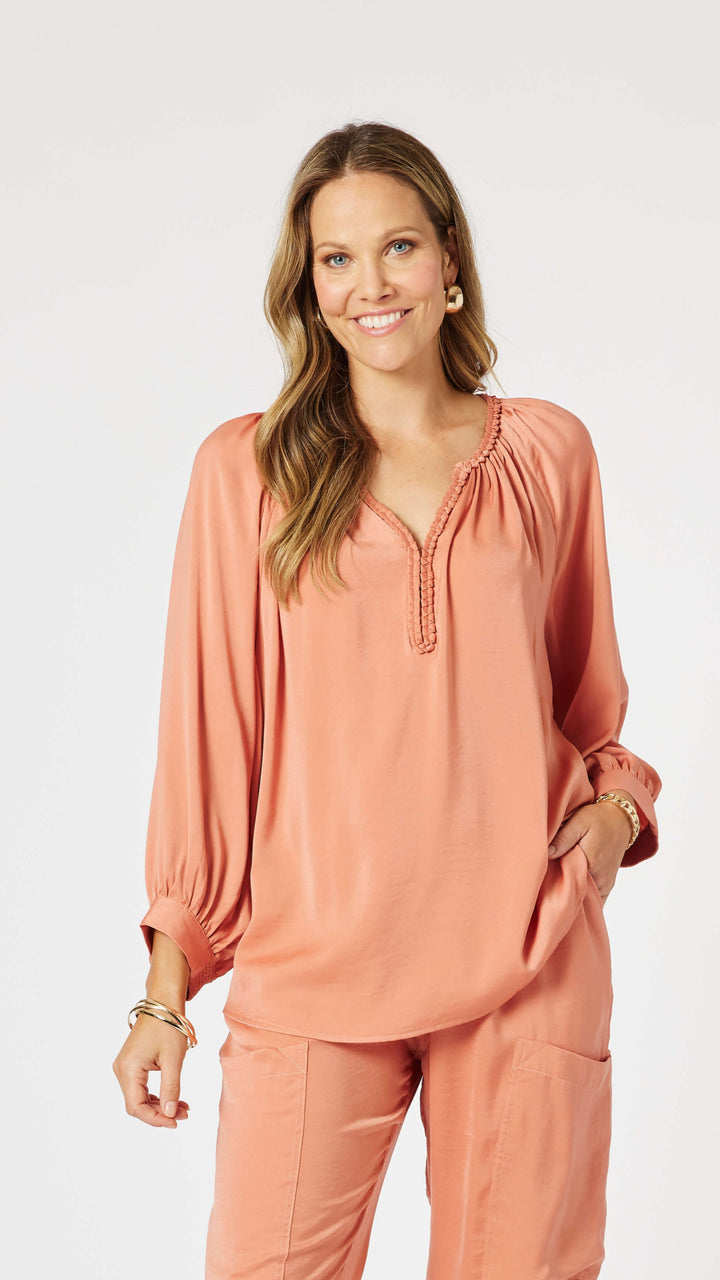 Lux Plait Top - Sunset