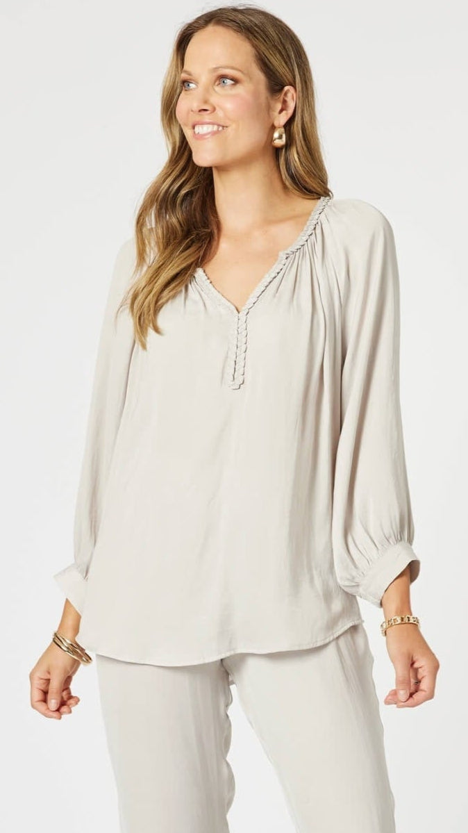 Lux Plait Top - Champagne