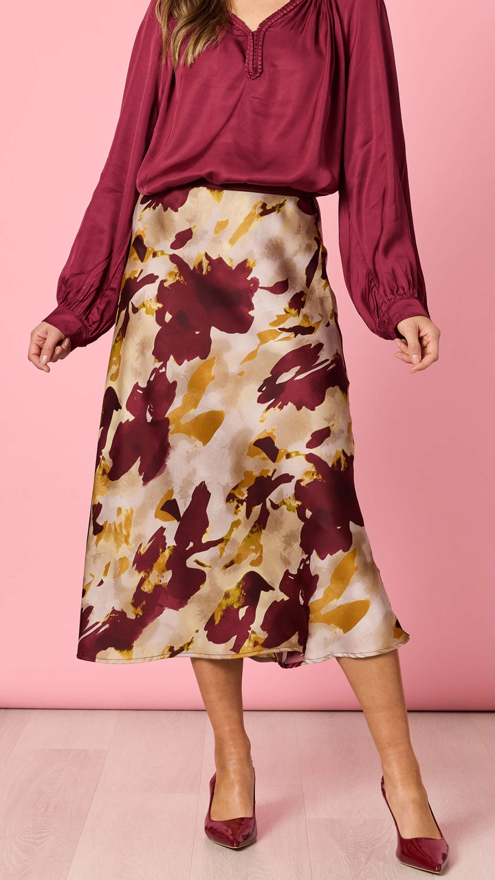 Verona Print Skirt - Shiraz multi