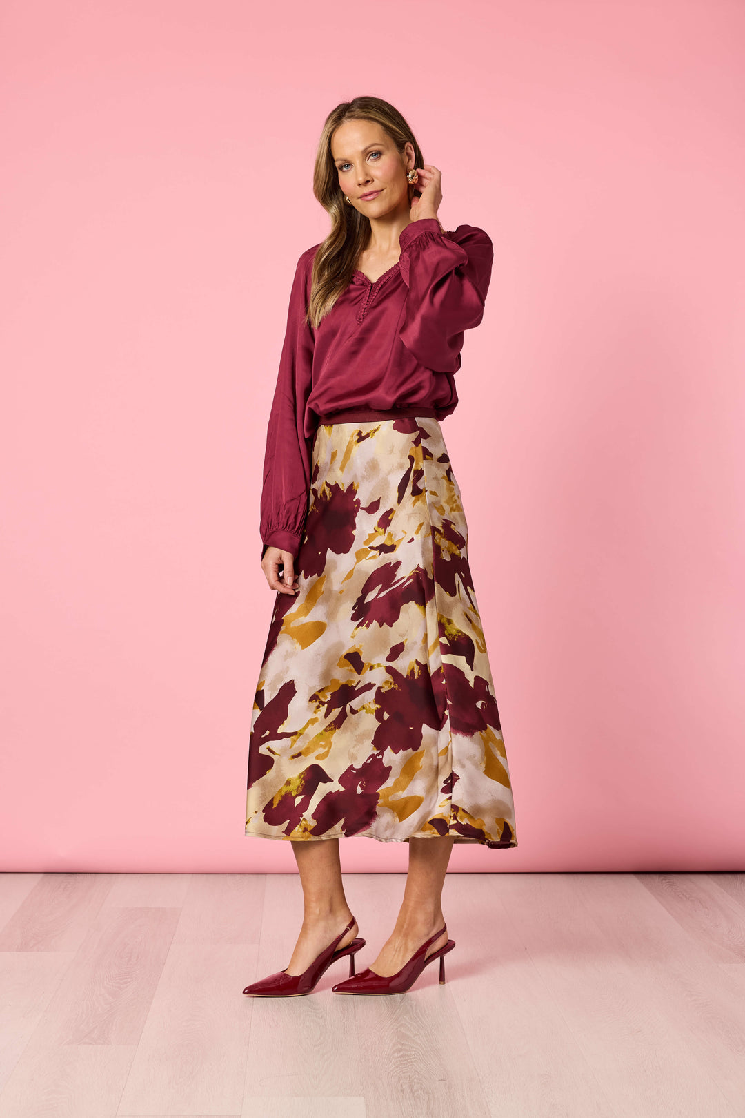 Verona Print Skirt - Shiraz multi