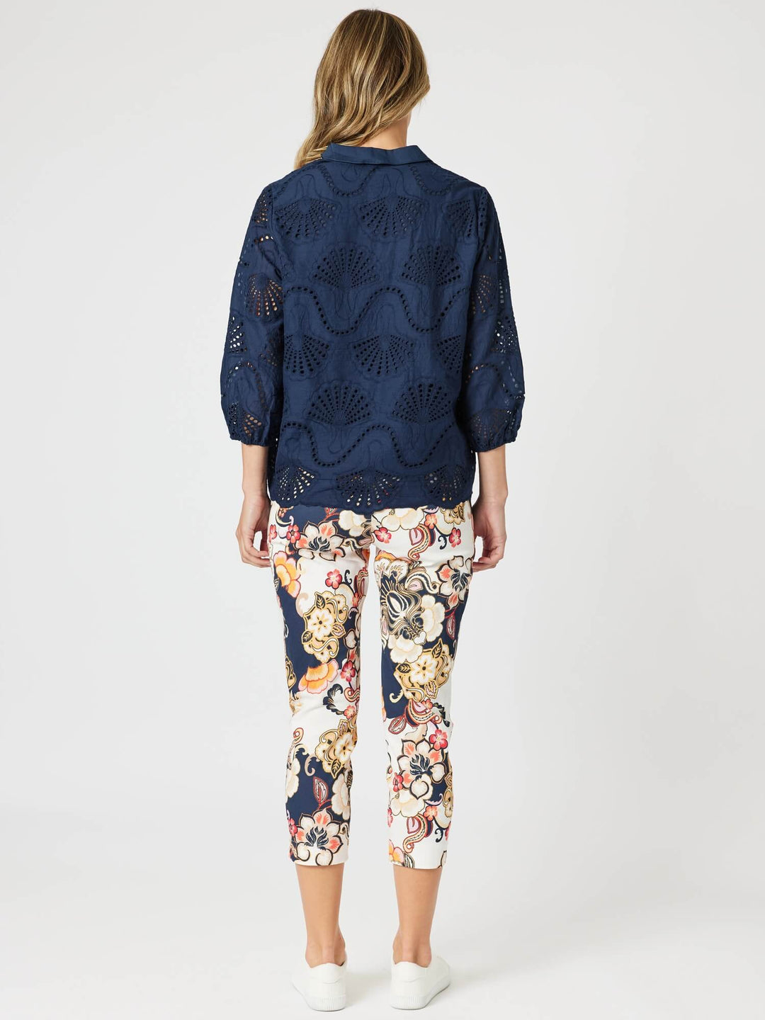 Lexi Floral Print Pant - Navy Multi