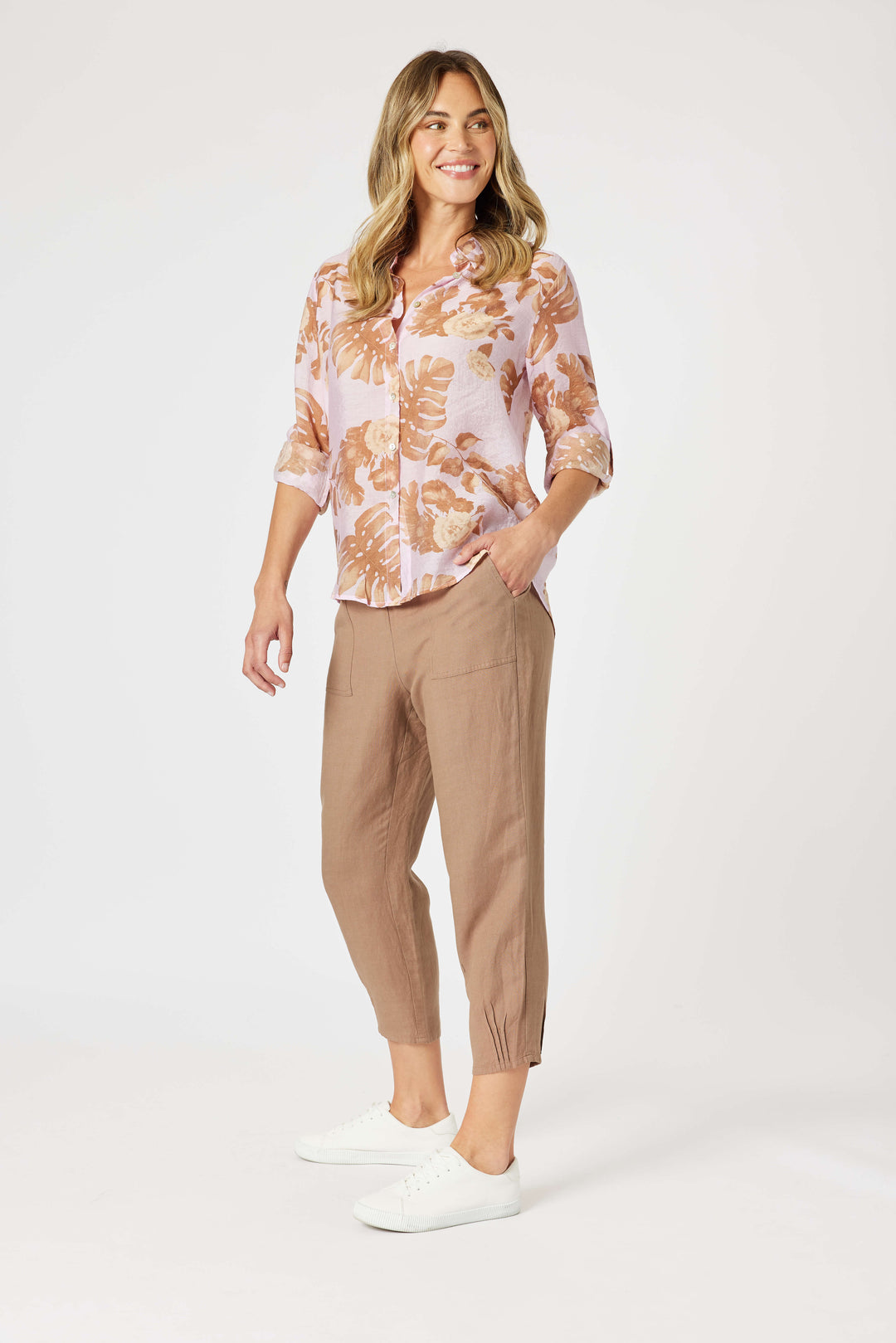 Lino Tapered Pant - Nutmeg