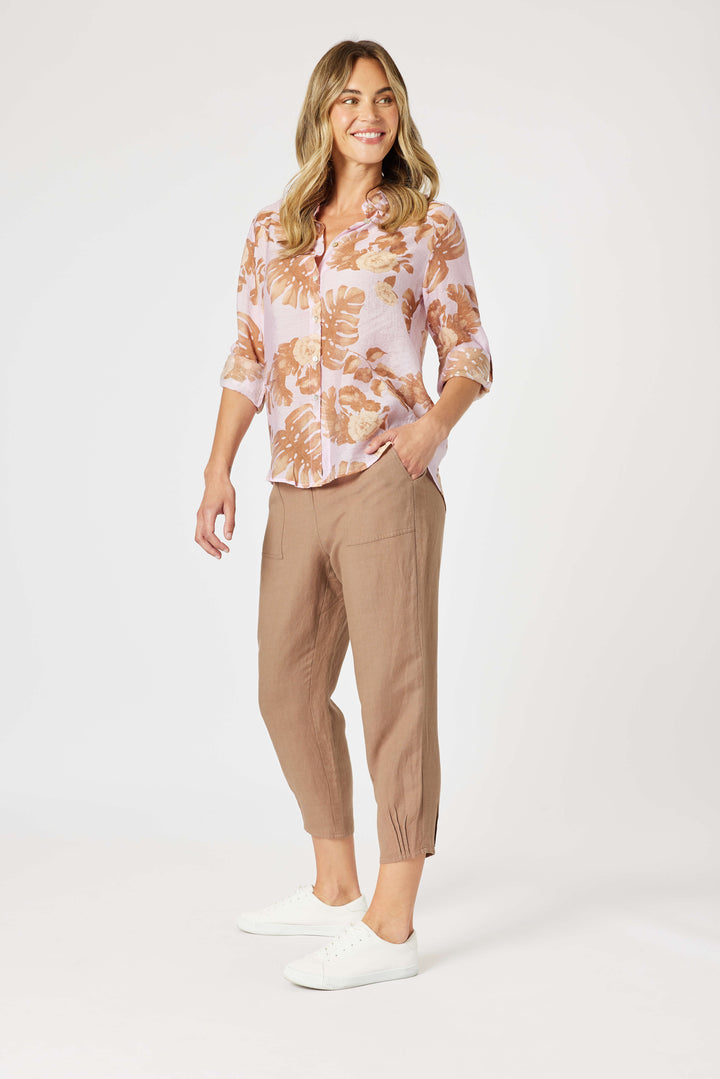 Lino Tapered Pant - Nutmeg