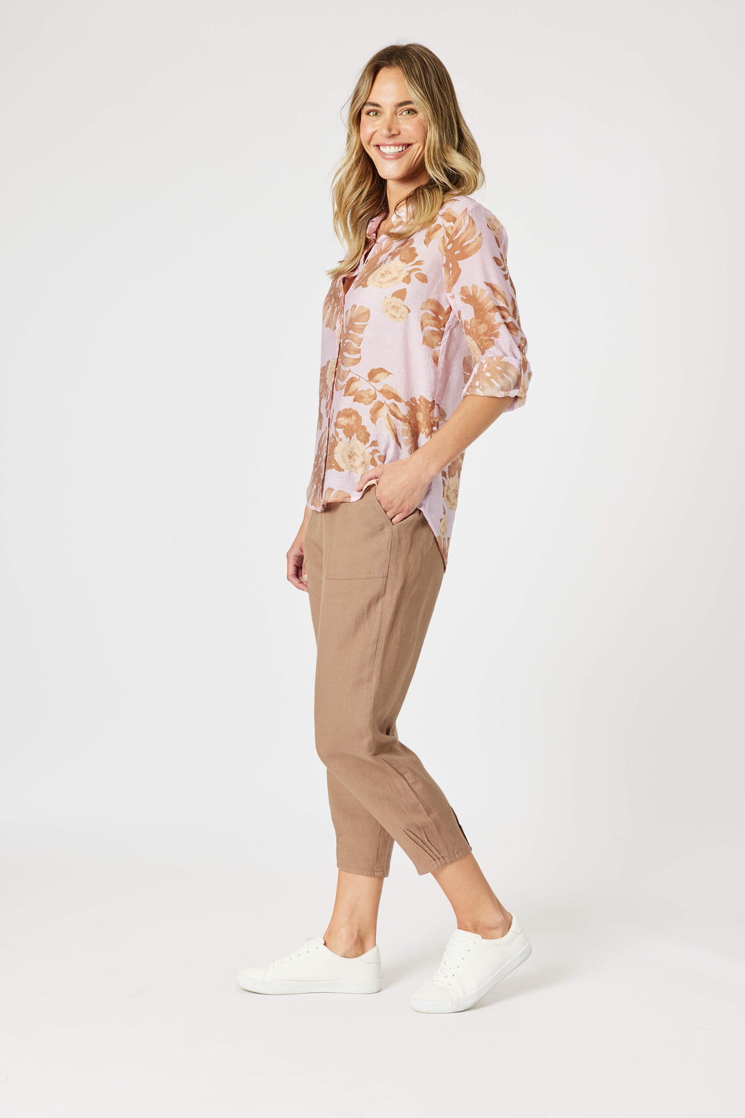 Lino Tapered Pant - Nutmeg