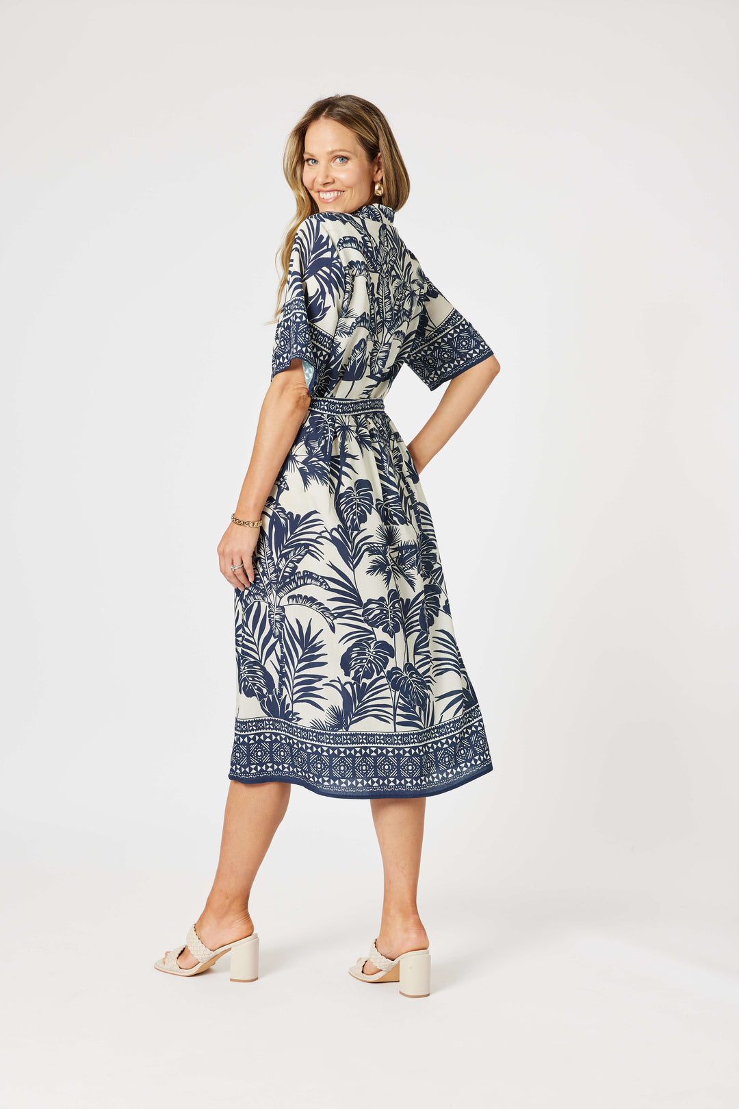 Palm Cove Dress - Navy Multi
