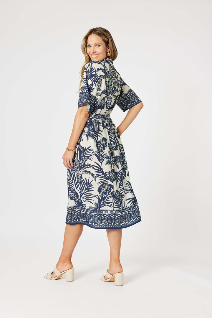 Palm Cove Dress - Navy Multi