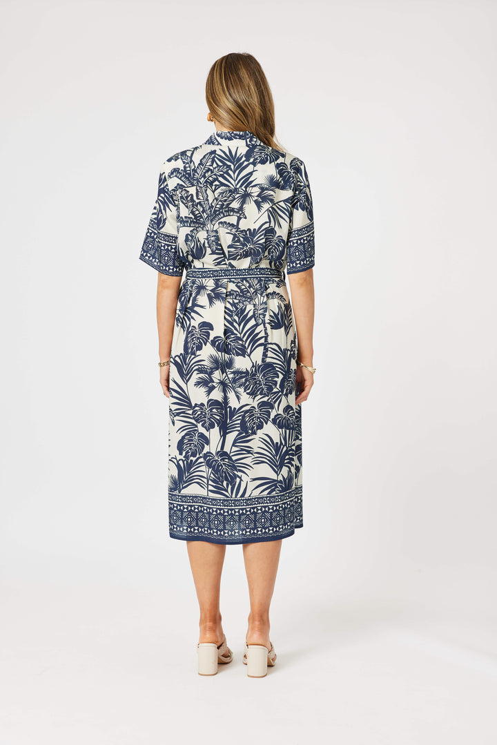Palm Cove Dress - Navy Multi