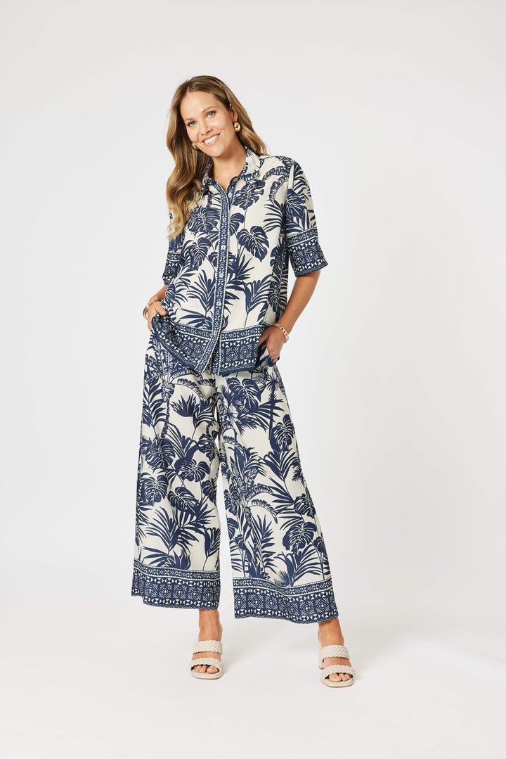 Palm Cove Shirt - Navy Multi