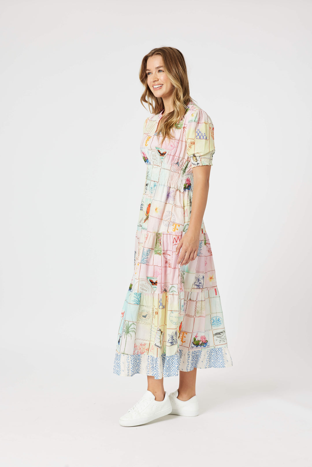 Capri Print Maxi Dress - Pastel Multi