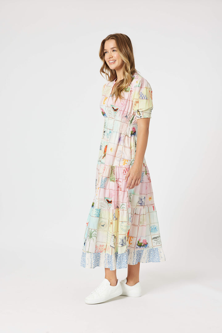 Capri Print Maxi Dress - Pastel Multi