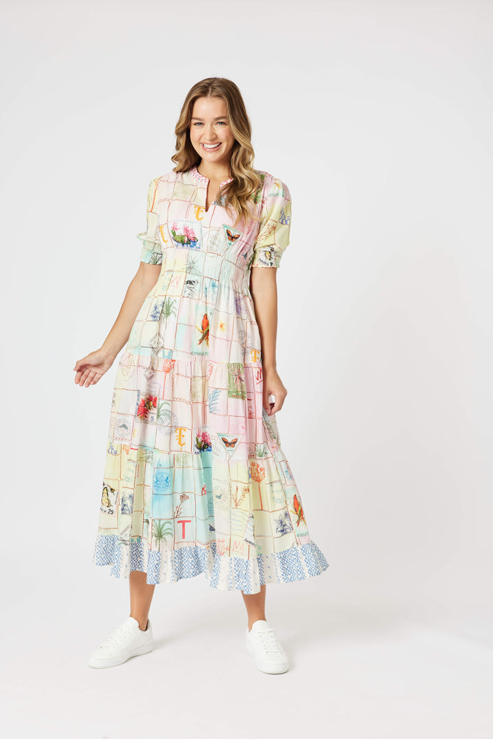 Capri Print Maxi Dress - Pastel Multi