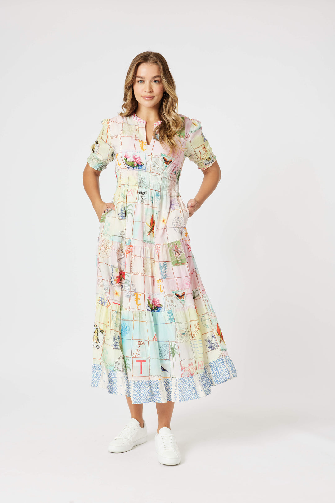 Capri Print Maxi Dress - Pastel Multi