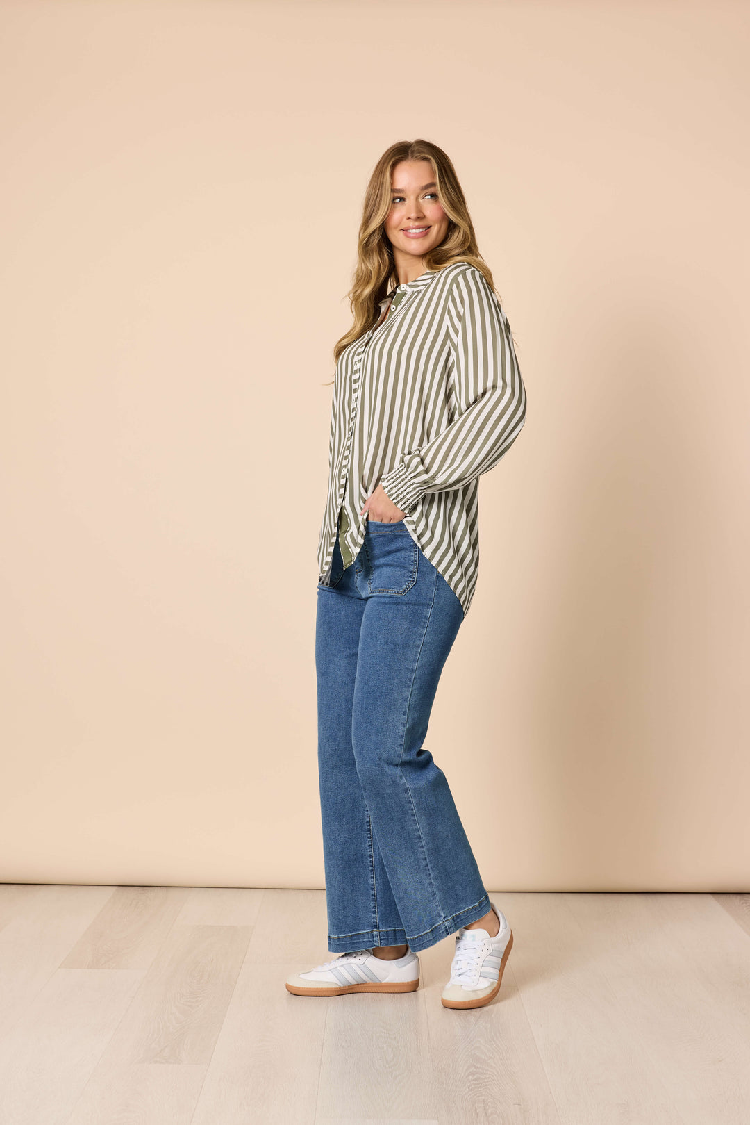 Amour Stripe Shirt - Khaki