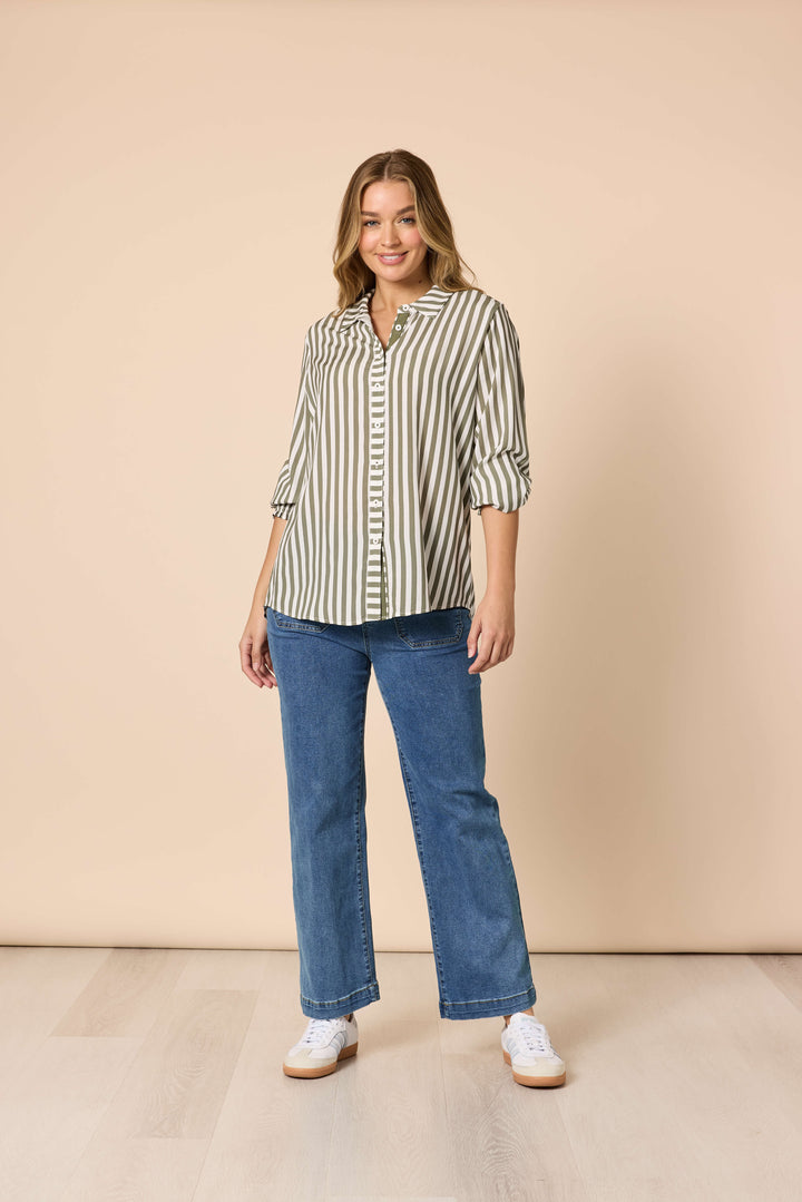 Amour Stripe Shirt - Khaki