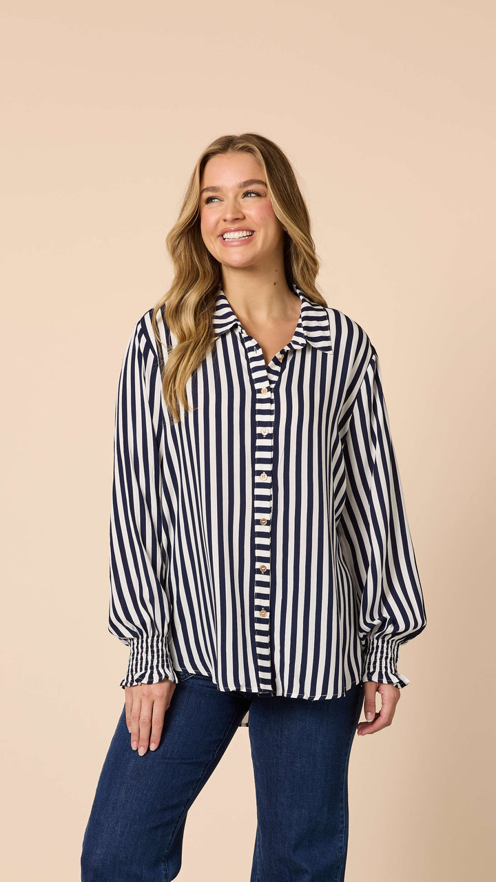 Amour Stripe Shirt - Navy