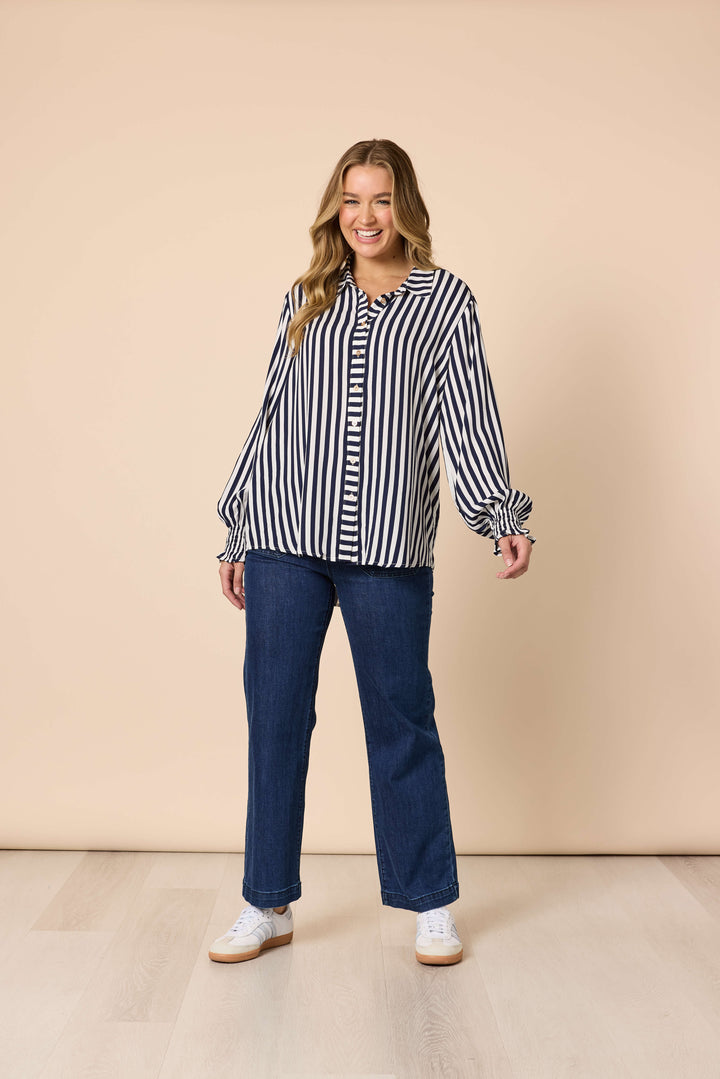 Amour Stripe Shirt - Navy