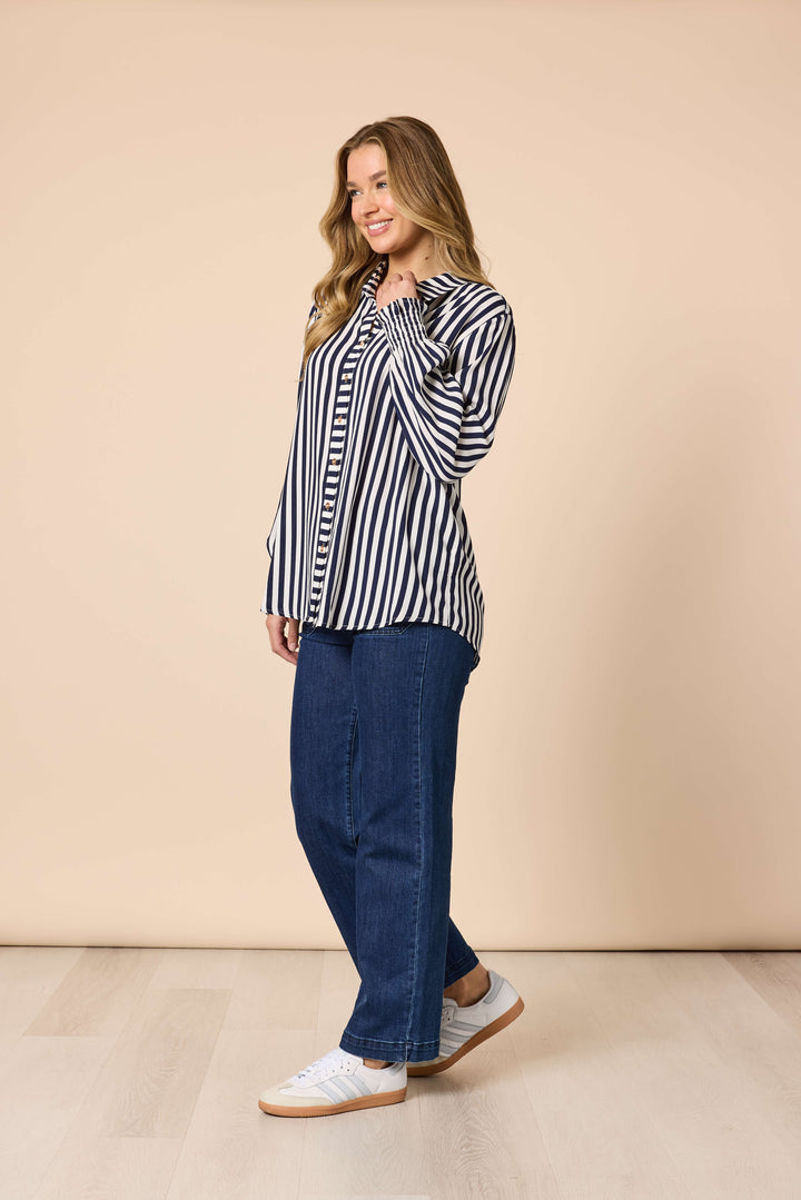 Amour Stripe Shirt - Navy
