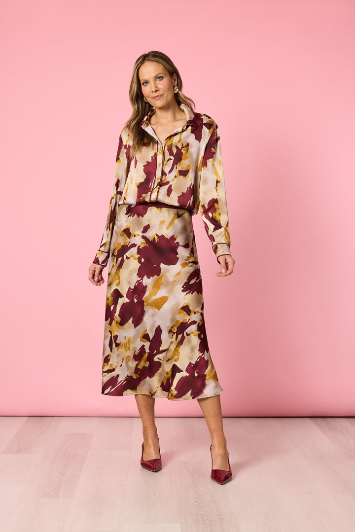 Verona Print Skirt - Shiraz multi