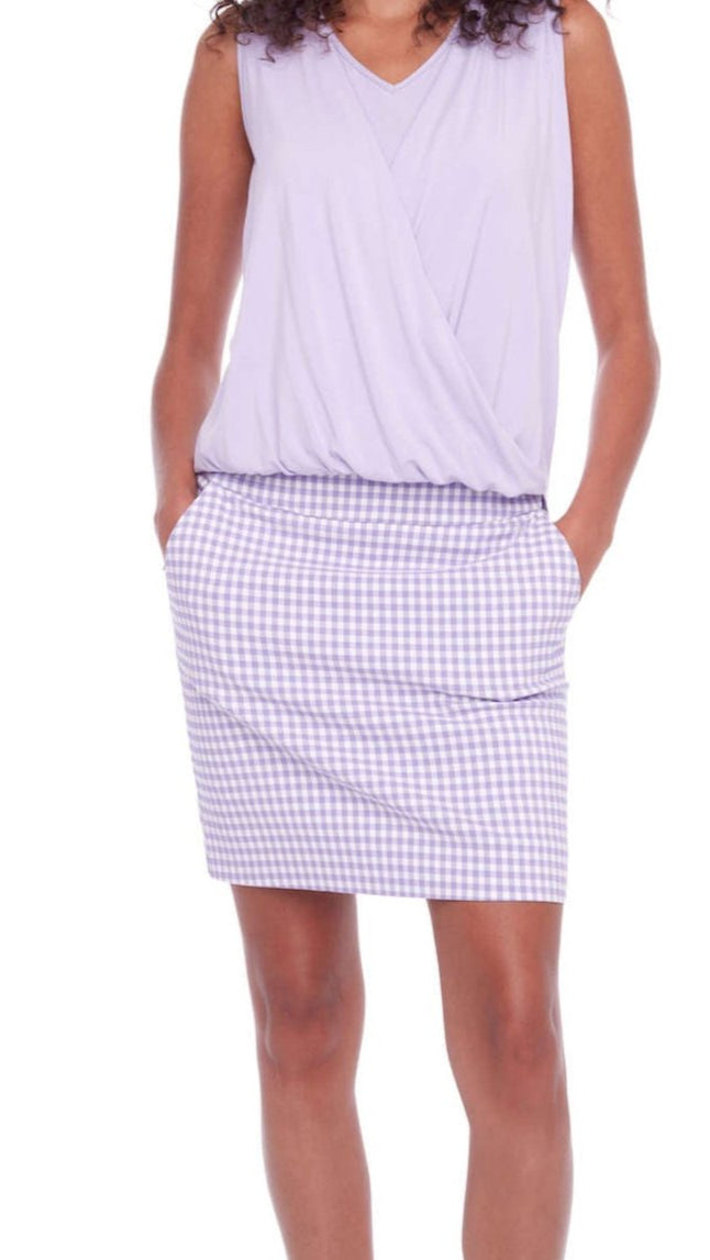 Techno Skort  18" - Lilac Gingham