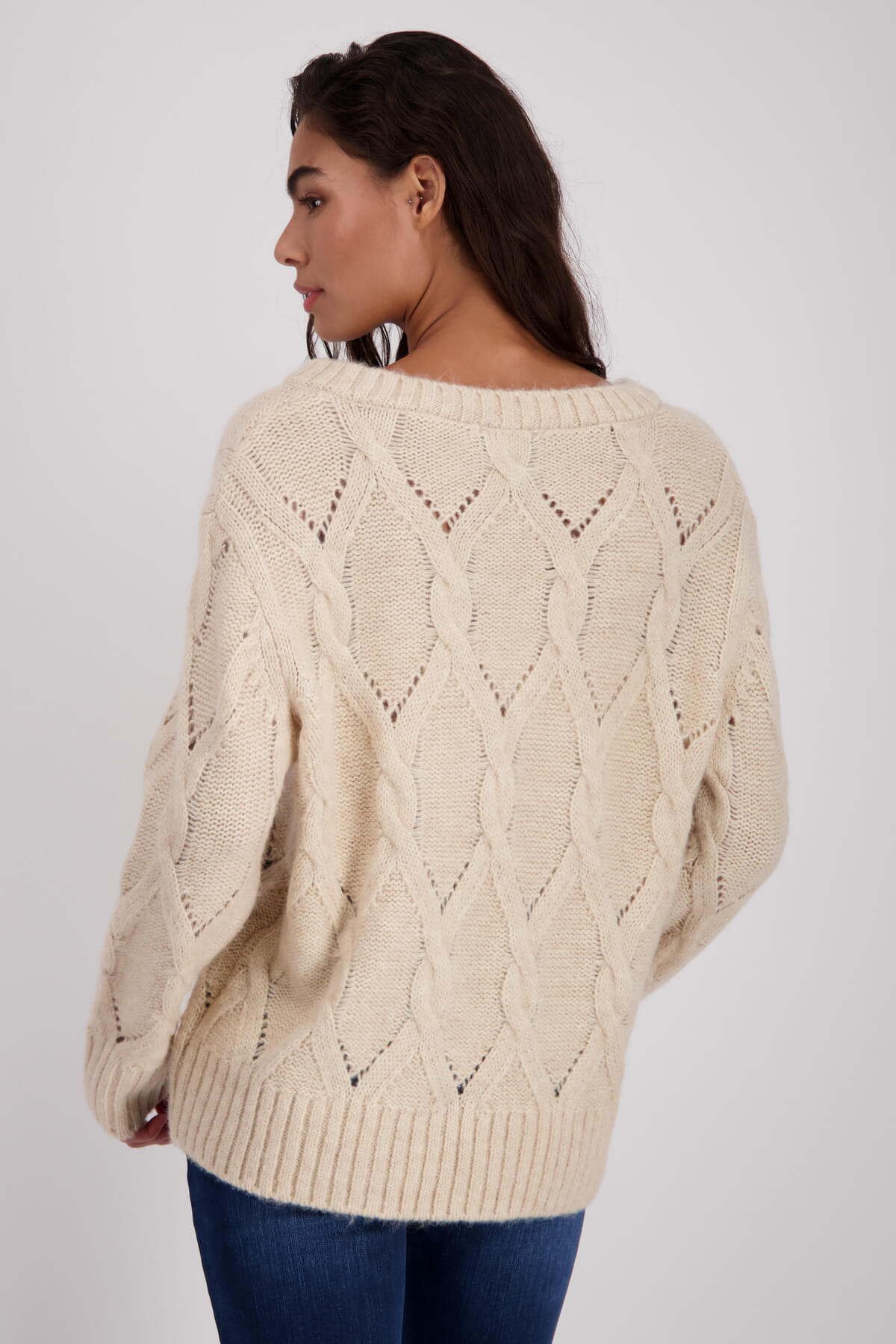 Braid Fleece Sweater - Biscuit