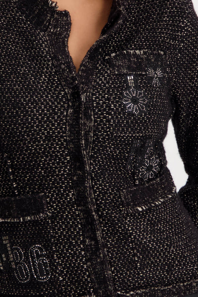 Knit Patches Jacket - Black