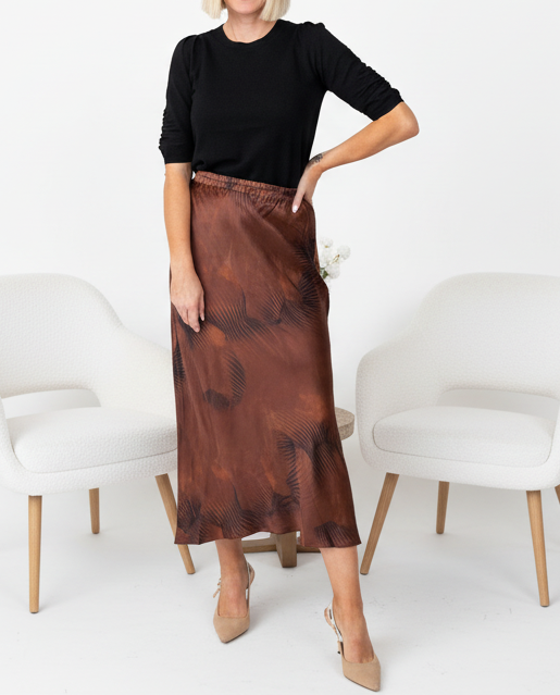 Jane Silk Skirt - Havanna