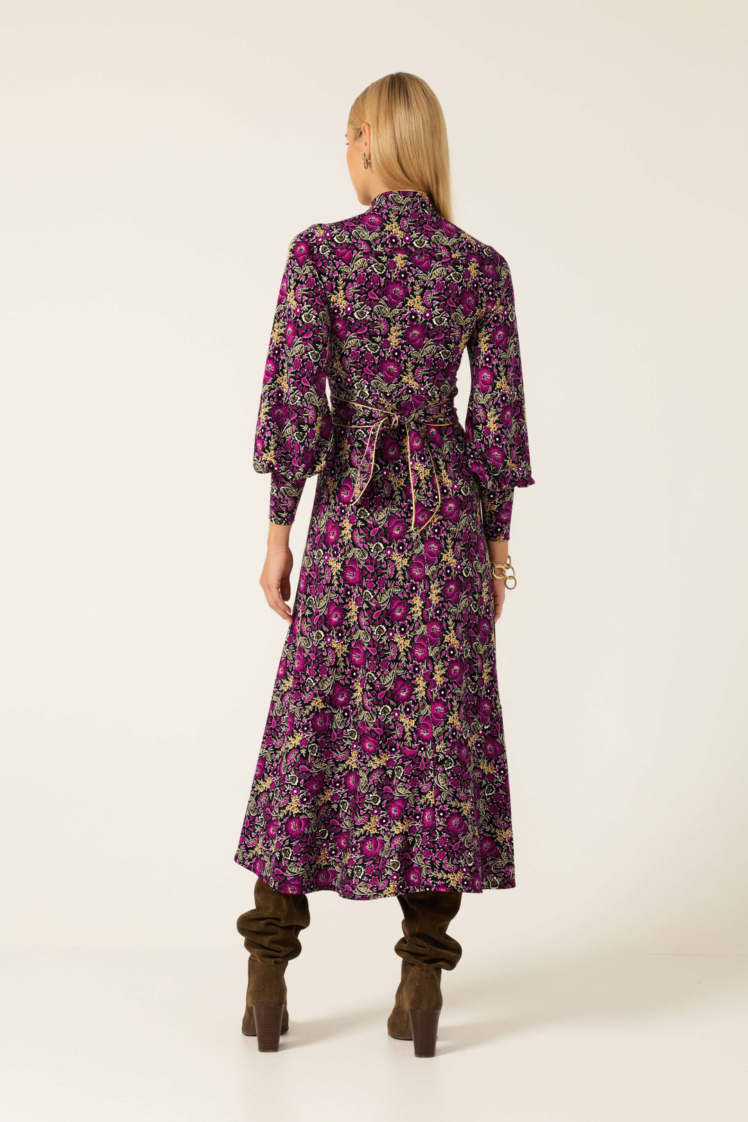 Bouquet Midi Dress - Plum Flower