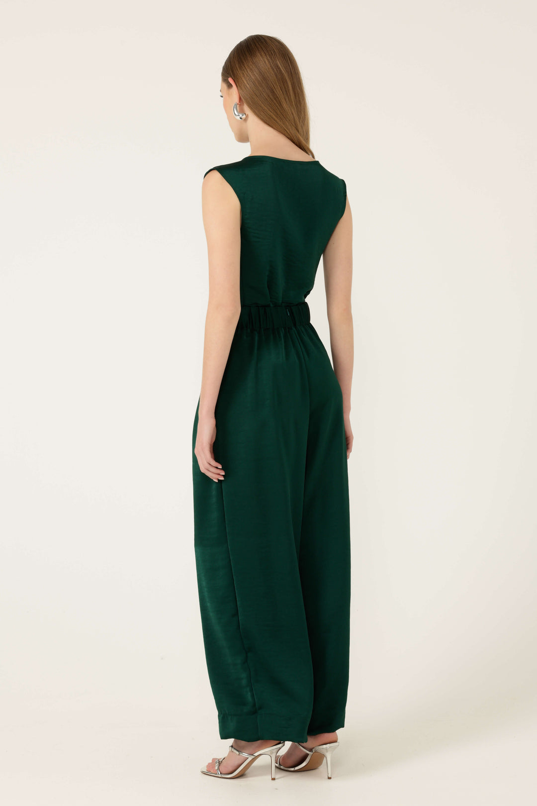 Luxe Pleated Wide Pant - Emerald