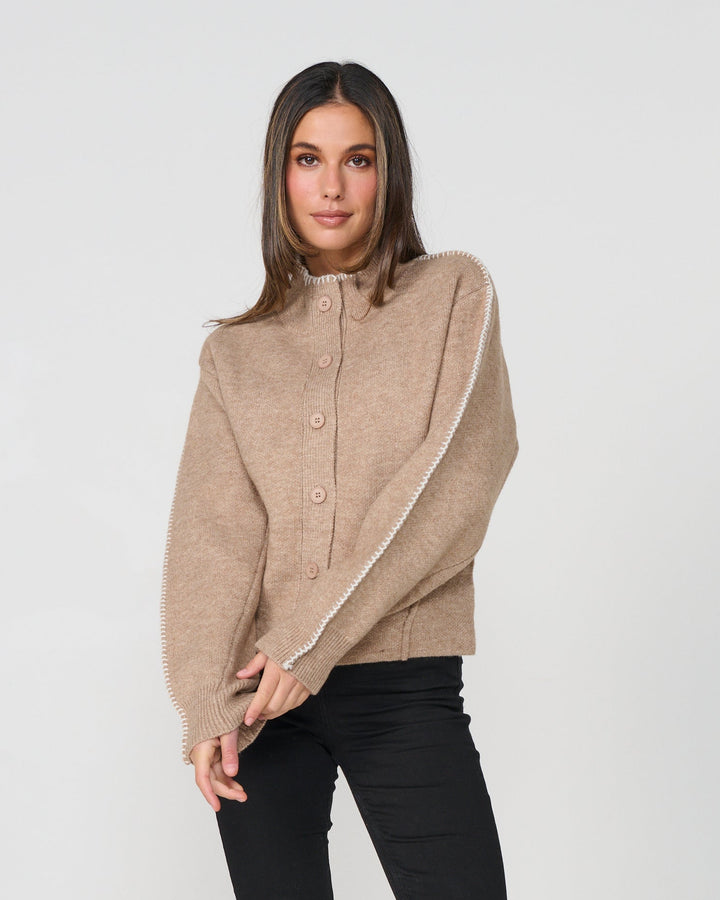 Contrast Blanket Stitch Cardi
