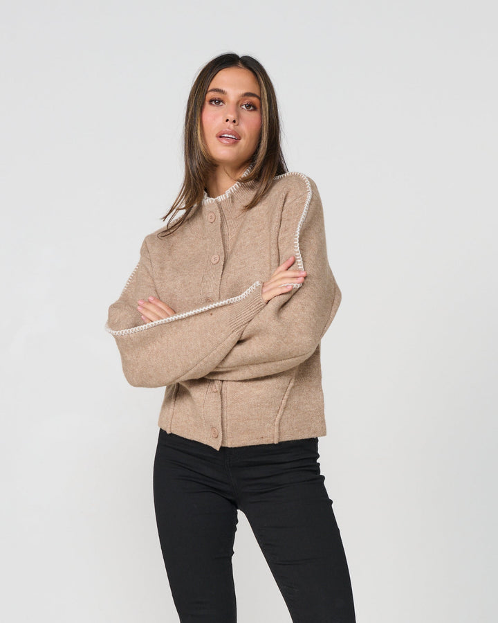 Contrast Blanket Stitch Cardi