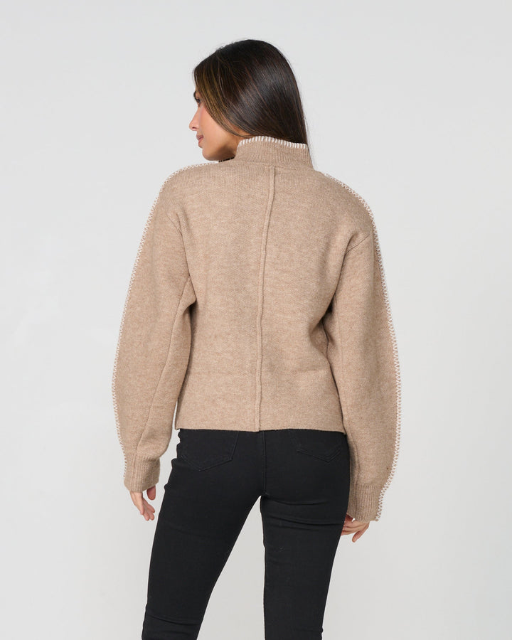 Contrast Blanket Stitch Cardi