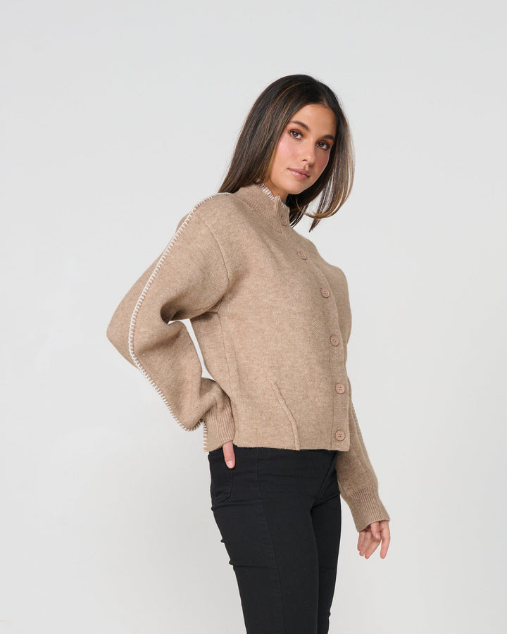 Contrast Blanket Stitch Cardi