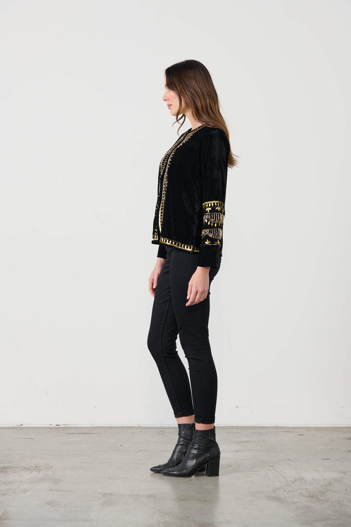 Hand Beaded Velvet Feel Jacket