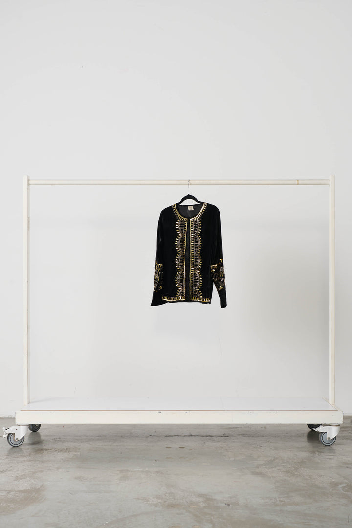 Hand Beaded Velvet Feel Jacket