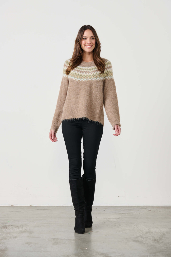 Zig Zag Jumper - Beige