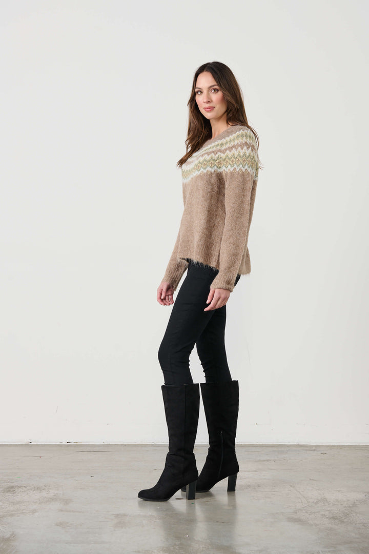 Zig Zag Jumper - Beige