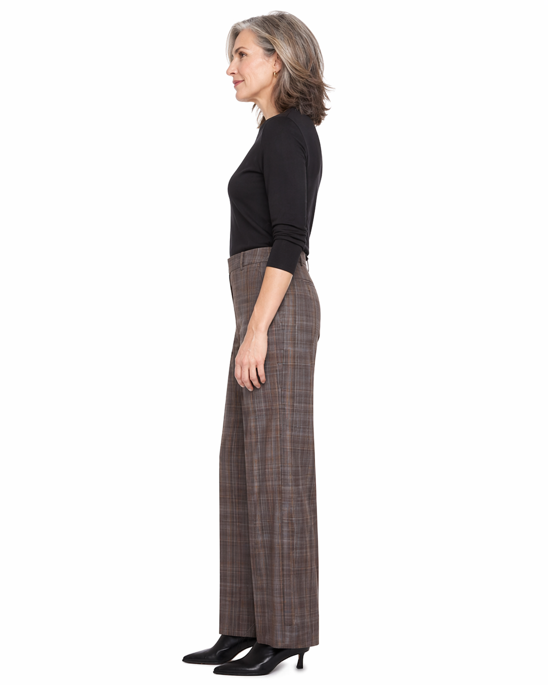 Full Length Ponte Pant - Honey Plaid