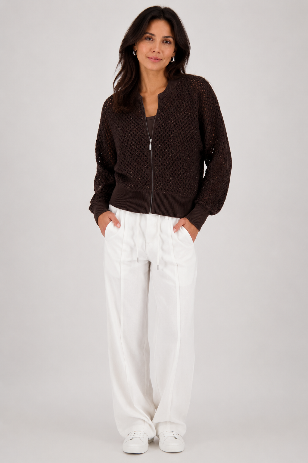 Ajour Zip Cardigan