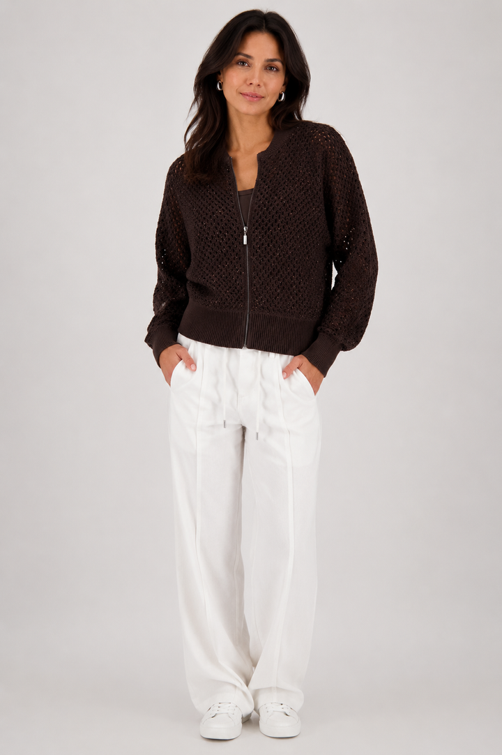 Ajour Zip Cardigan