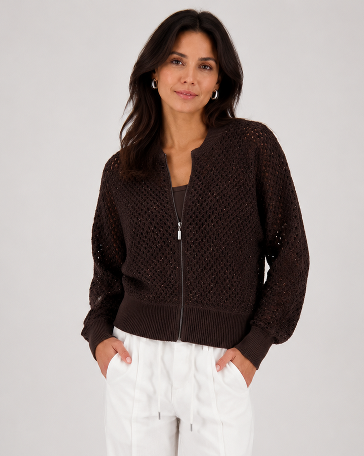Ajour Zip Cardigan