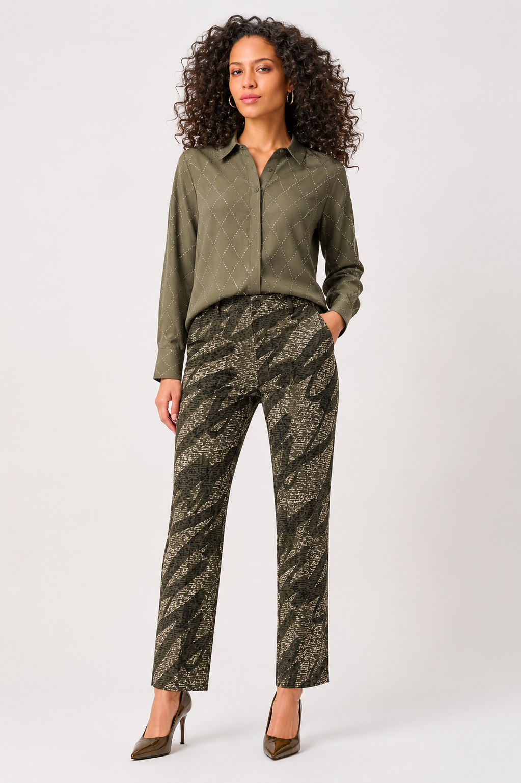 Mint Condition Millennium Abstract Print Pull-On Pants 263080