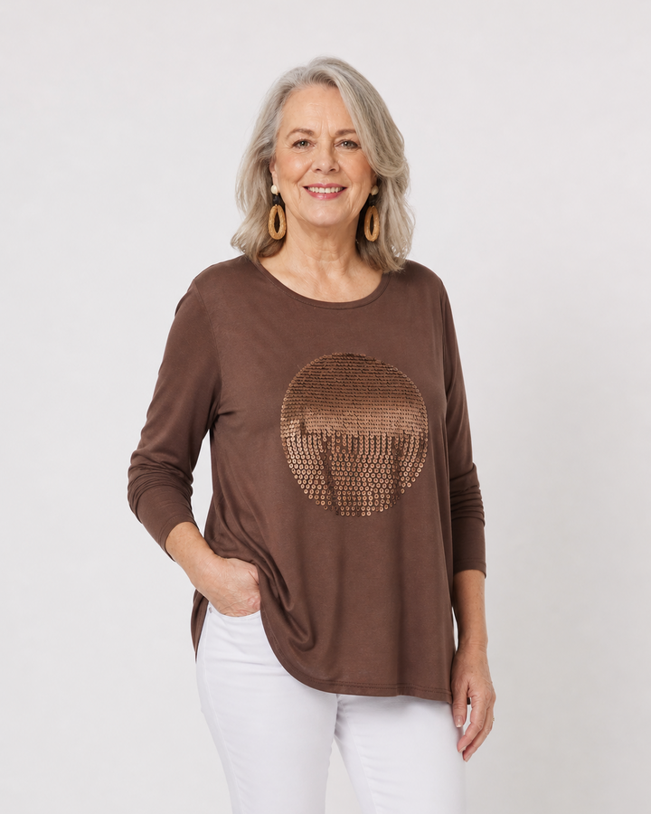 Over The Moon Sequin Tee
