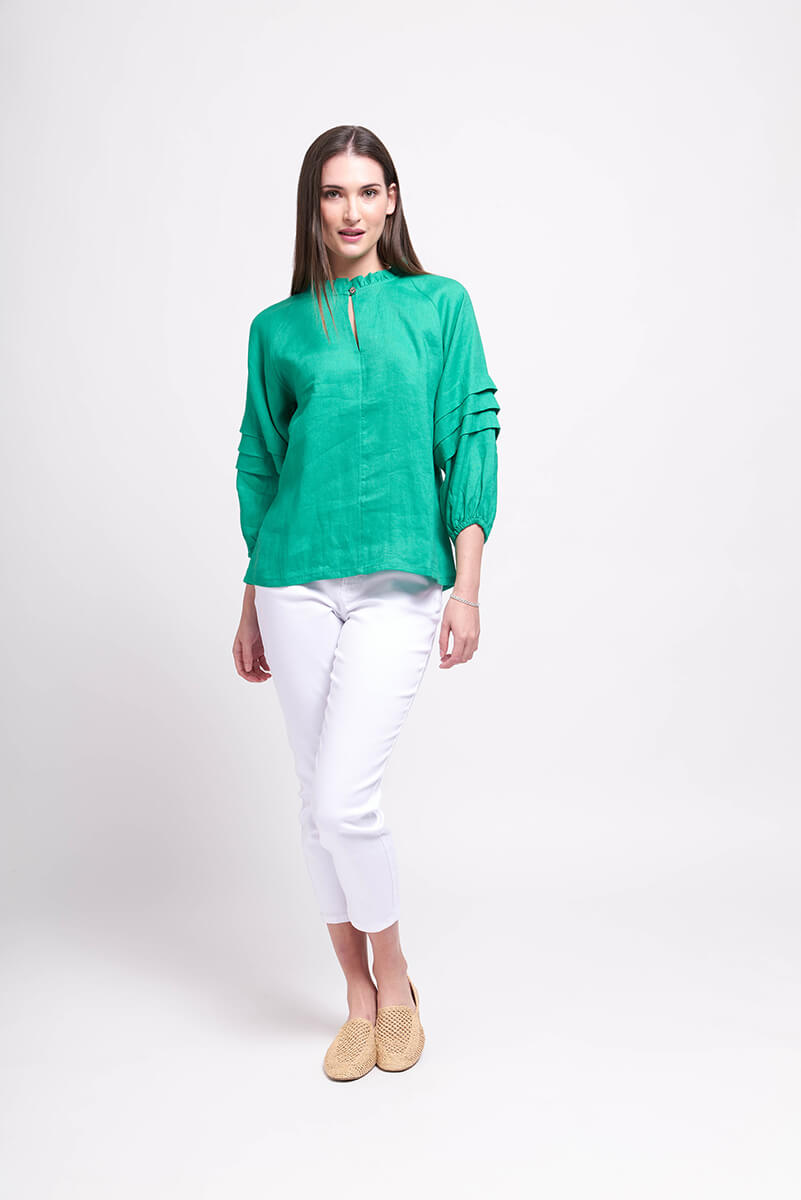 In The Fold Top - Vivid Green