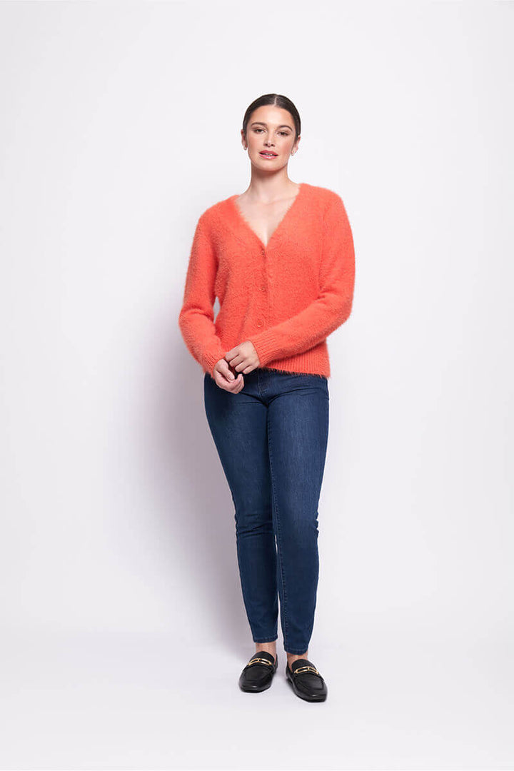 Top Bird Cardigan - Neon Flash Orange