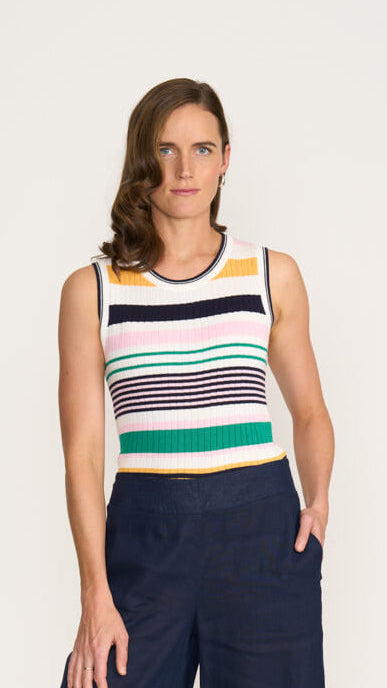 Well Aligned Tank - Multi Stripe