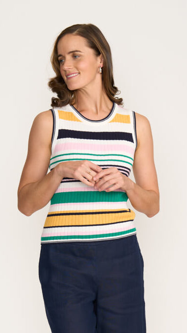 Well Aligned Tank - Multi Stripe