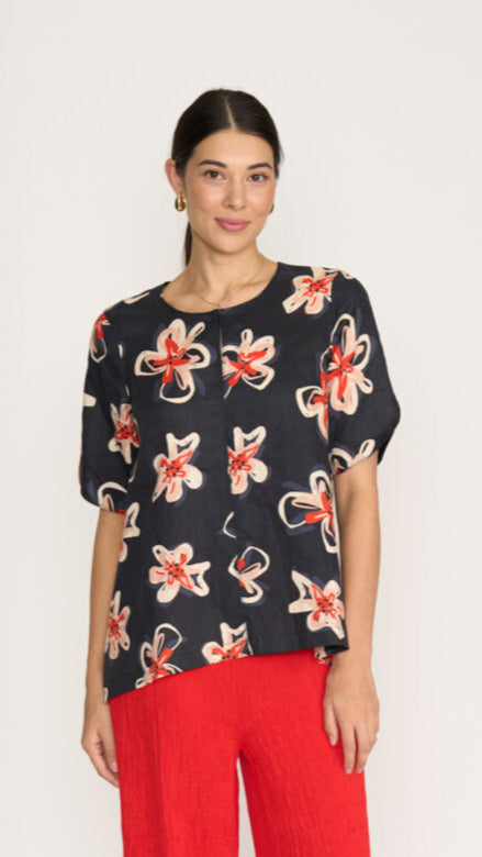 Delightful Top - Flower Doodle