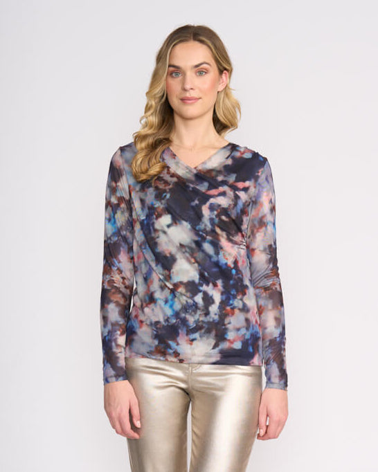 Sheer Fun Wrap Top - Smudge